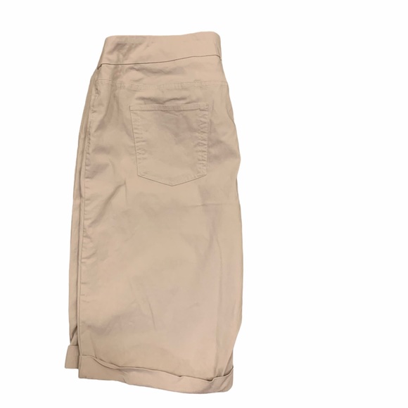 Soft Surroundings Tan Cuffed Bermuda Shorts - Picture 7 of 8